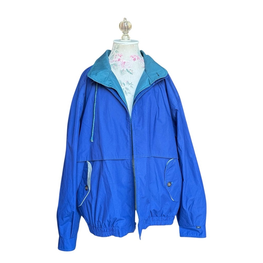 London Fog Windbreaker Jacket Men XL Blue Collared Full Zip Long Sleeve Casual - Picture 3 of 16